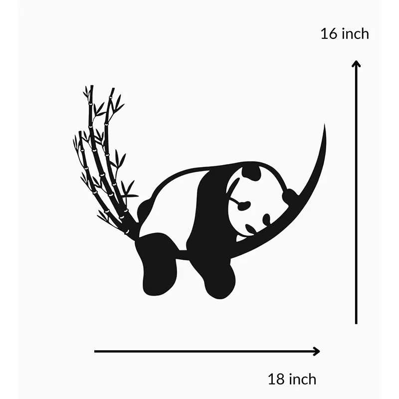 Panda On Bamboo Black Iron Wall Accent media 5