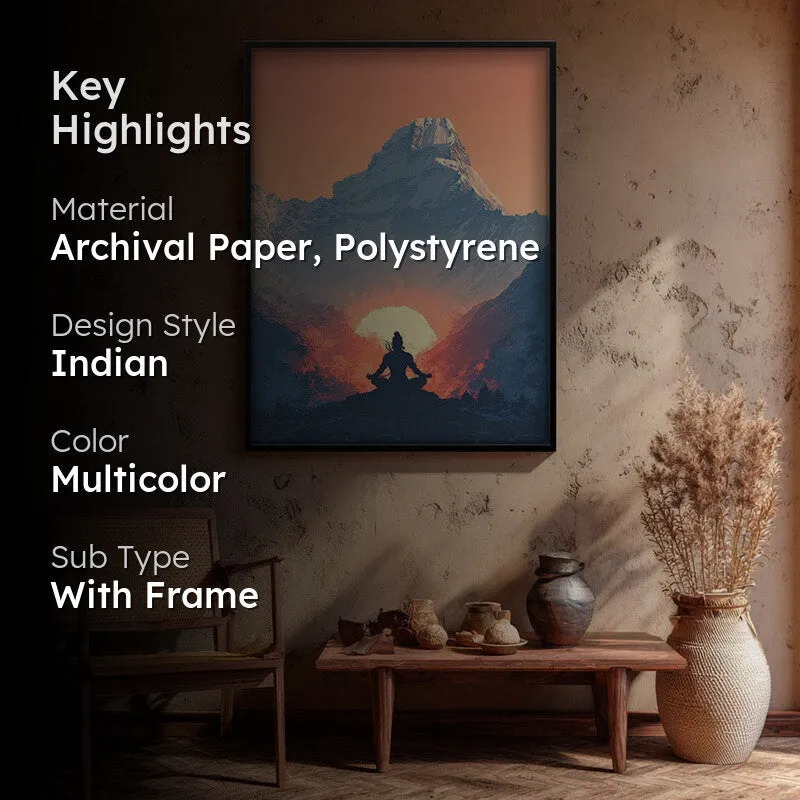Mahadev Meditating Blissful III Wall art media 2
