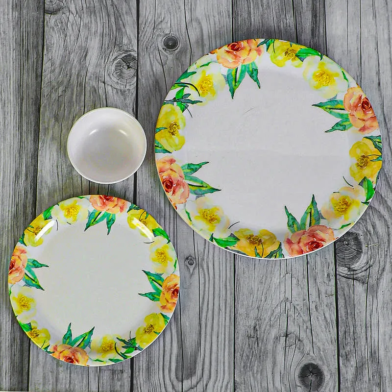 Floro Wrap Melamine Dinner Set - 24 Piece Set media 5