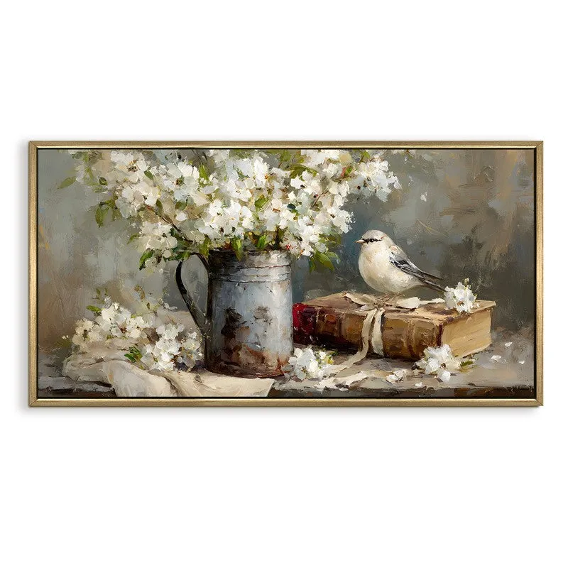 Vintage Petals Canvas Wall Painting With Frame media 3