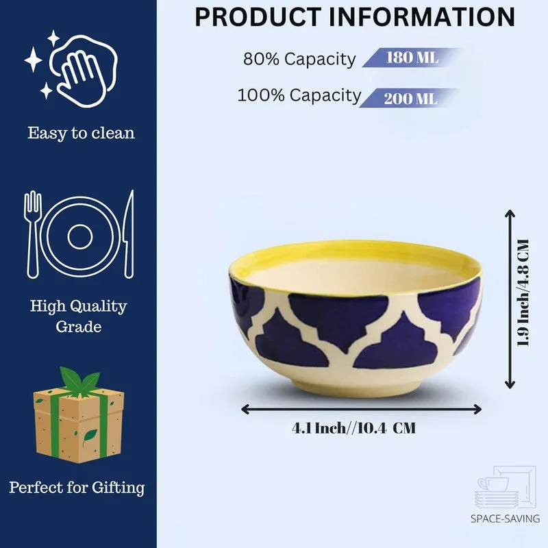 Snackify ServeEase Ceramic Snack Bowls (Blue,Yellow, 200 mL Each) - Set Of Two media 6