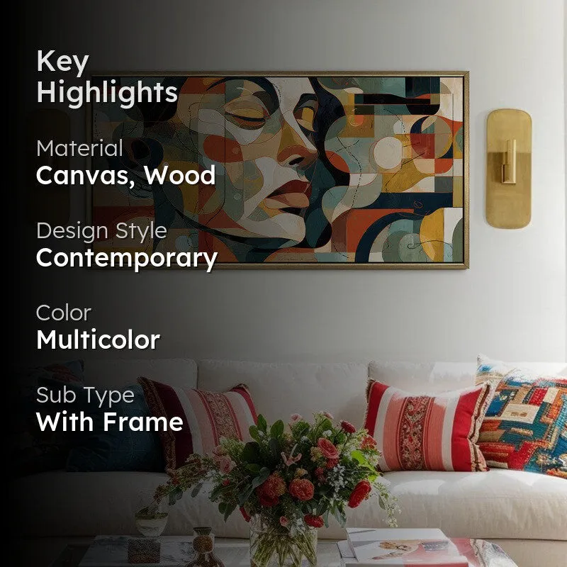 Mosaic Mind Canvas Wall Painting With Frame media 2