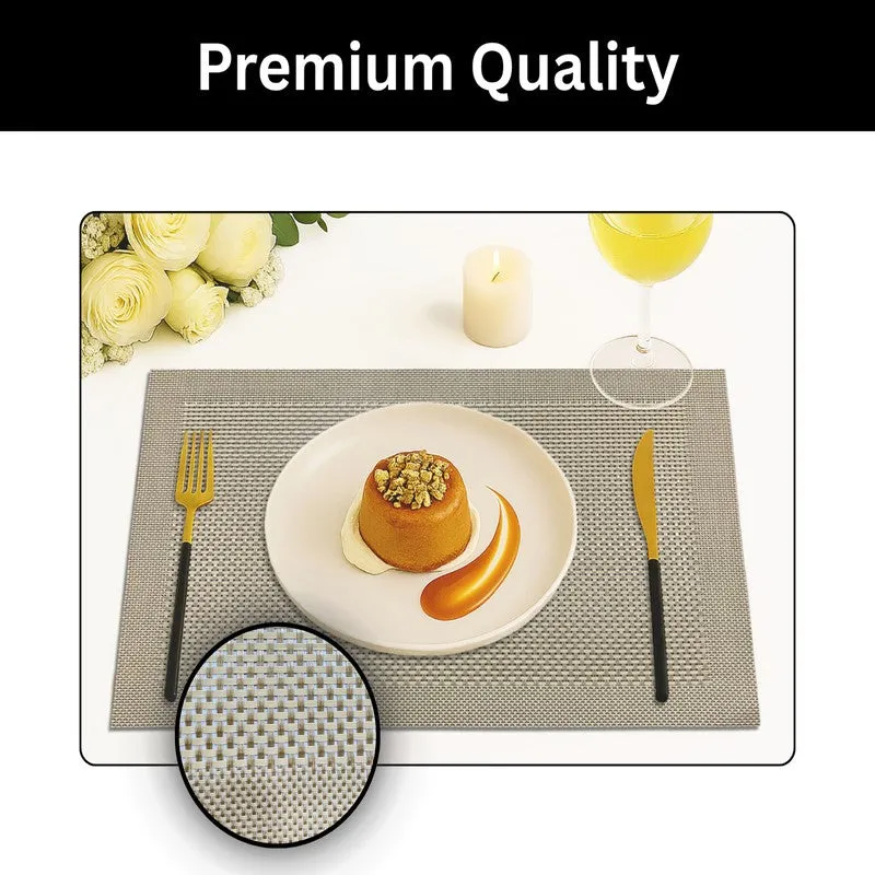 Onyxa Golden Rectangle PVC Table Mats - Set Of Four media 3