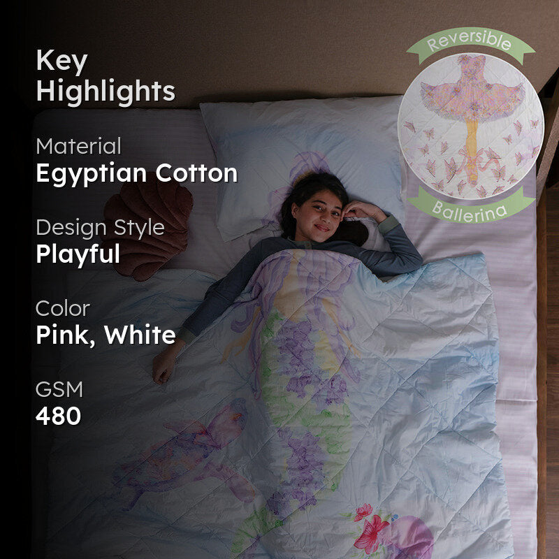 Pastel Princess Reversible Cotton Comforter - 480 GSM media 2