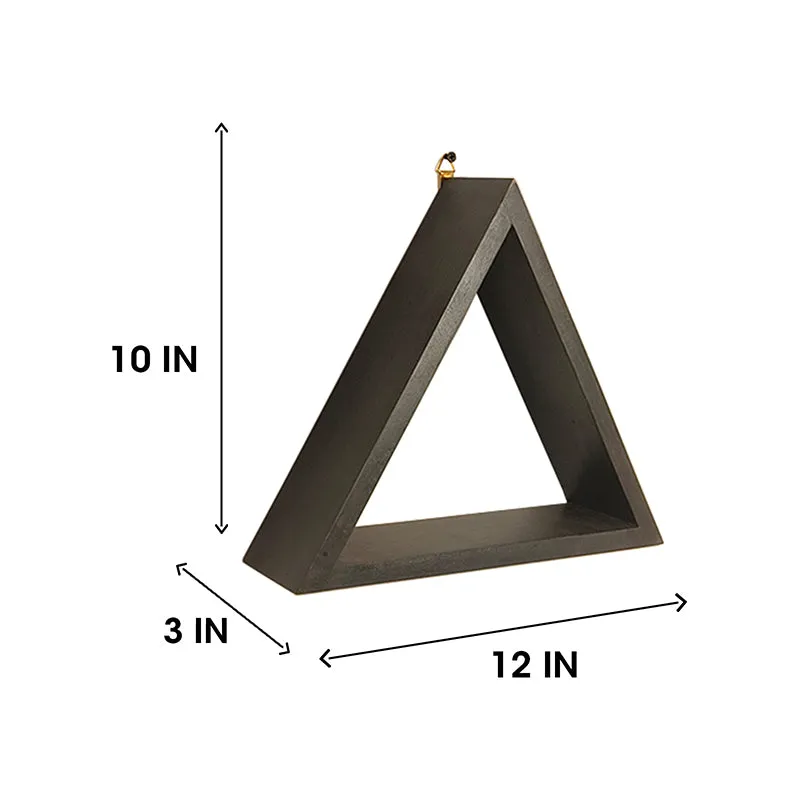Noirwood III Triangular Set of 3 Wooden Wall Shelves media 8