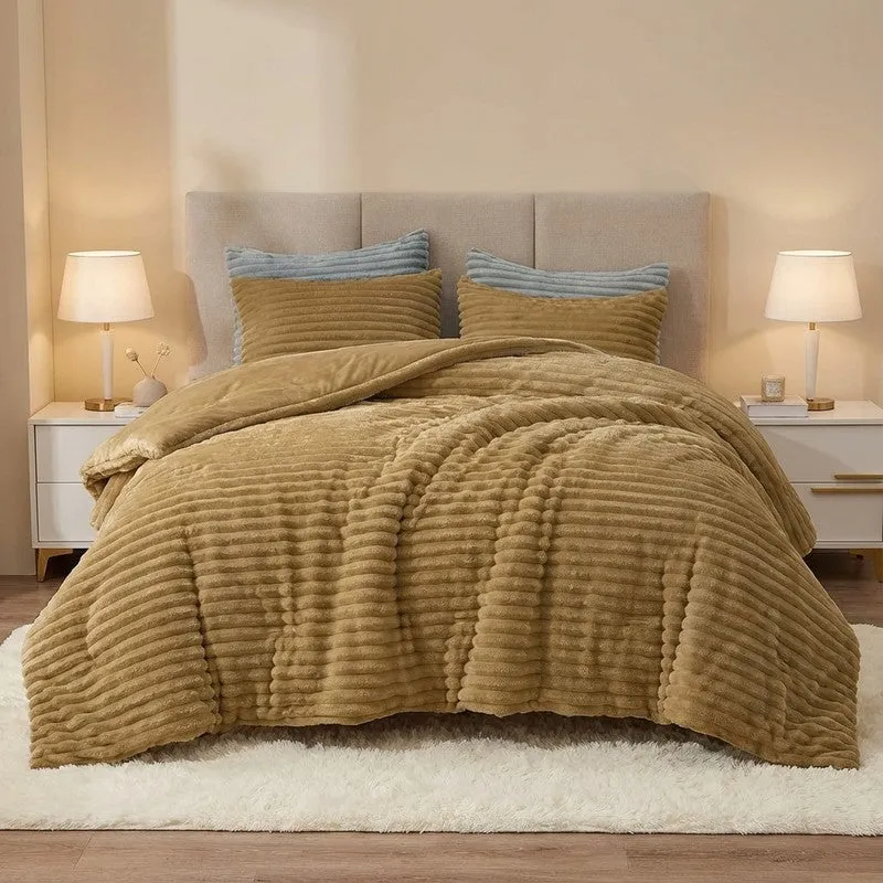 Sleep Scape Faux Fabric Blanket (Brown)- 300 GSM media 1