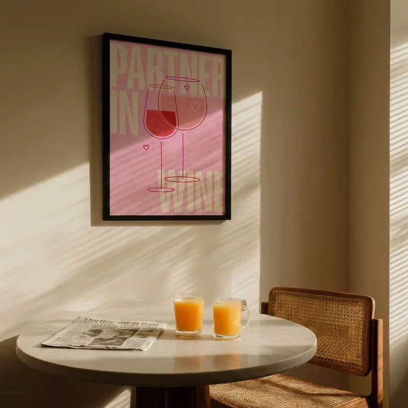Partner In Wine Archival Canvas Wall Art - Black media 5