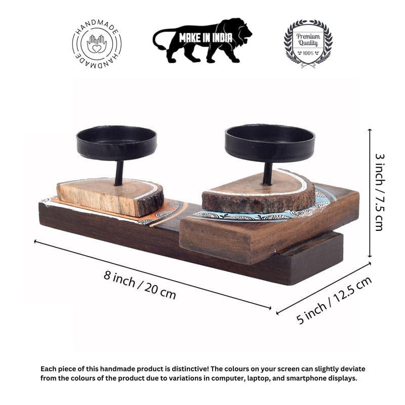 Prana Wooden Candle Stand media 5