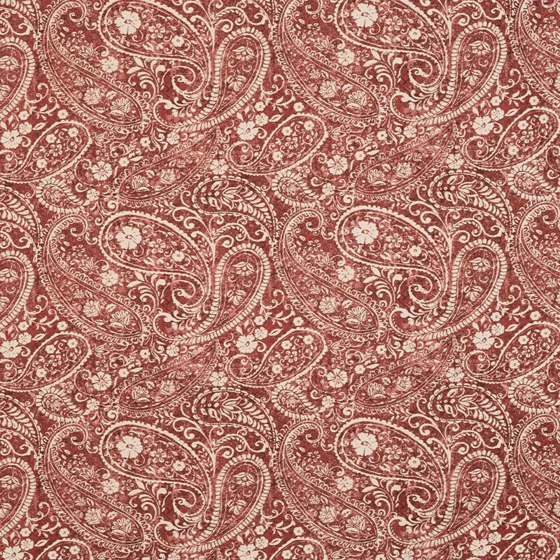 Paisley Nights Cotton Bedsheet (Red) - 144 TC media 4