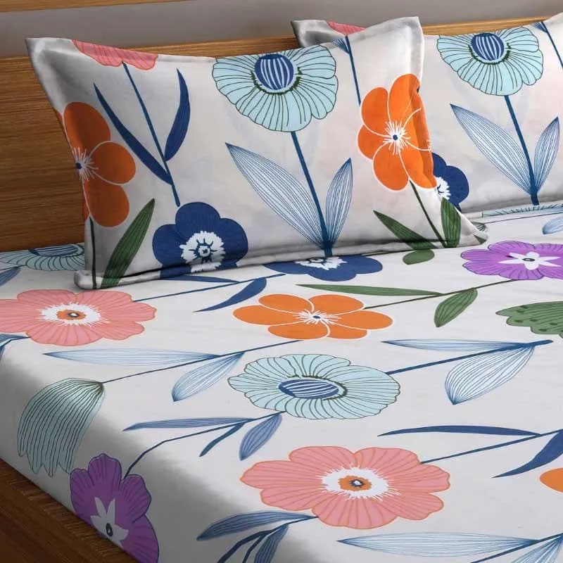 Belle Printed Microfiber Bedsheet - 130 GSM media 4