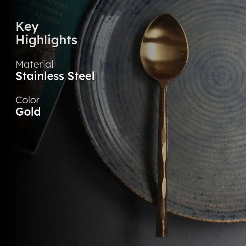 Himo Gold Hammered Dinner Spoon media 2