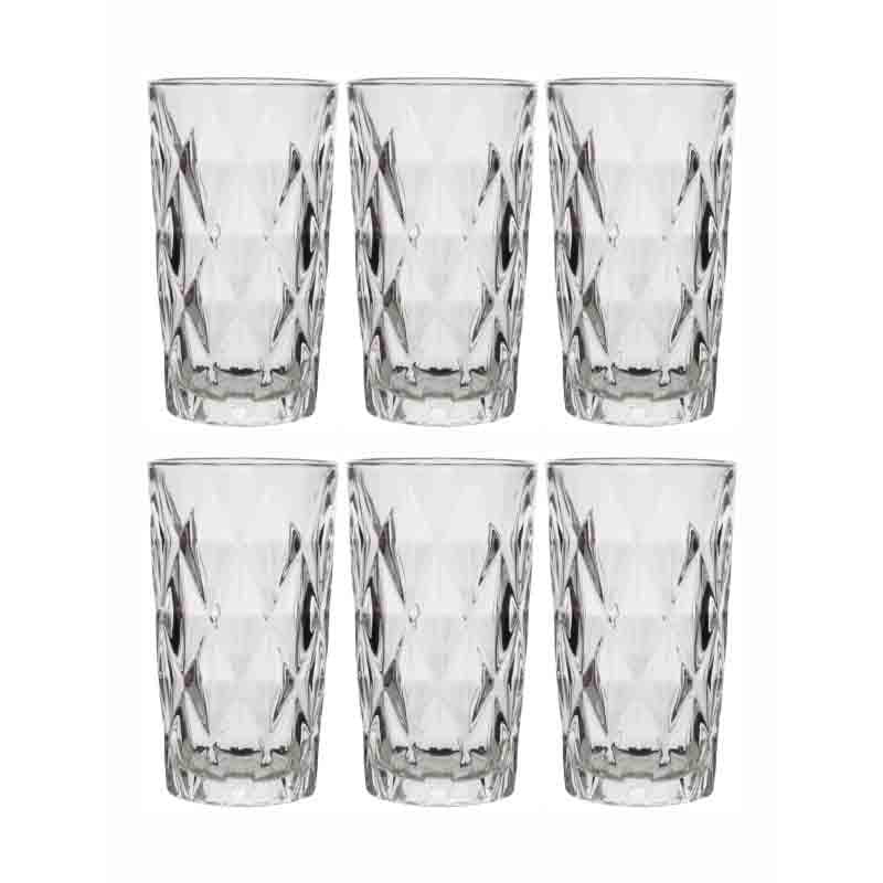 Matio Glass Tumbler (Tall) (260 ml ) - Set of Six image 4