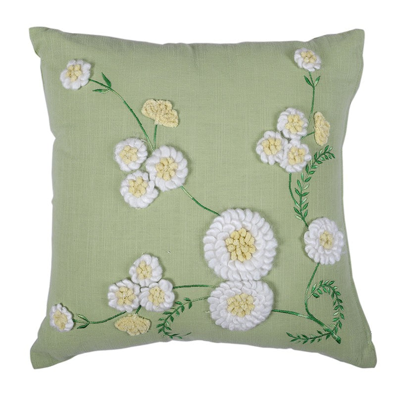 Calliope Embroidered Cotton Cushion Cover - Set Of Two media 3