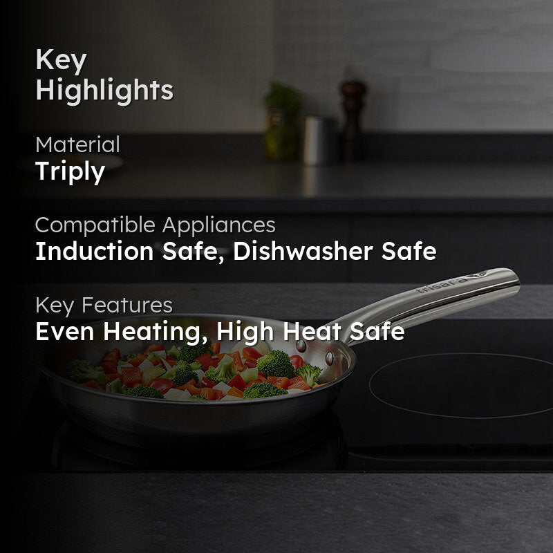 Silvra Triply Stainless Steel Frying Pan - 2000 mL/ 10 Inch media 2