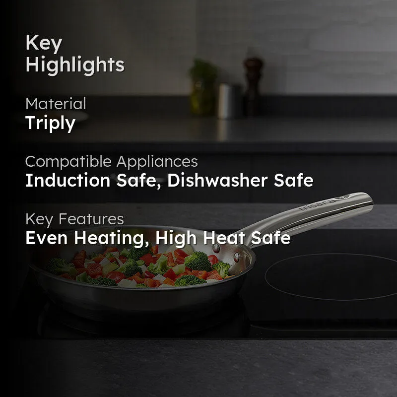 Silvra Triply Stainless Steel Frying Pan - 2000 mL/ 10 Inch media 2