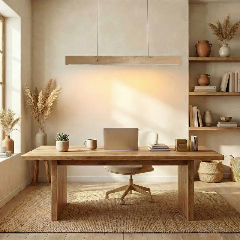 LinearRay Wooden Ceiling Lamp - Brown media 3