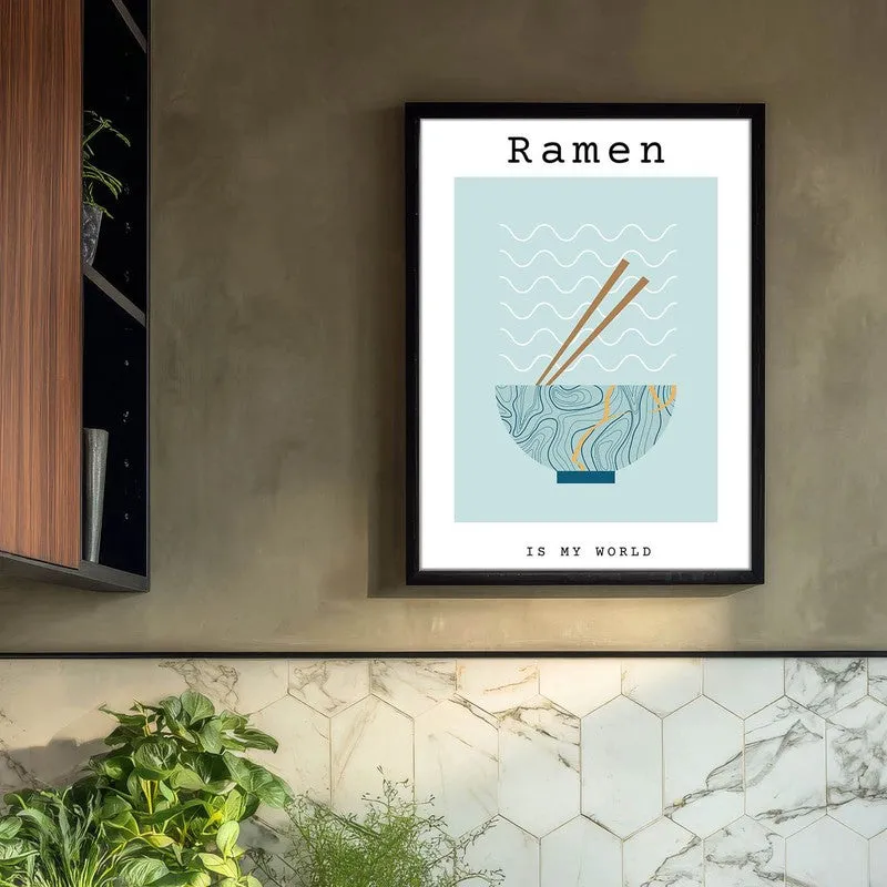 RamenBlue Archival Canvas Wall Art - Black media 3