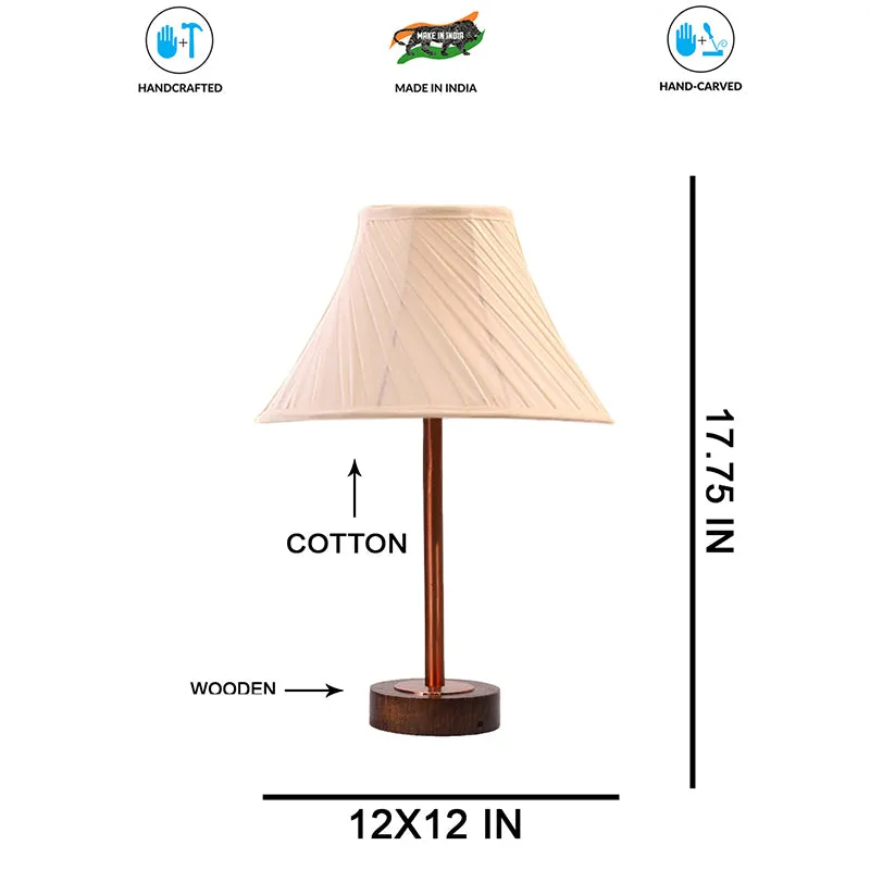 Twistra Rodin Wooden Table Lamp - Ivory,Copper,Brown media 7