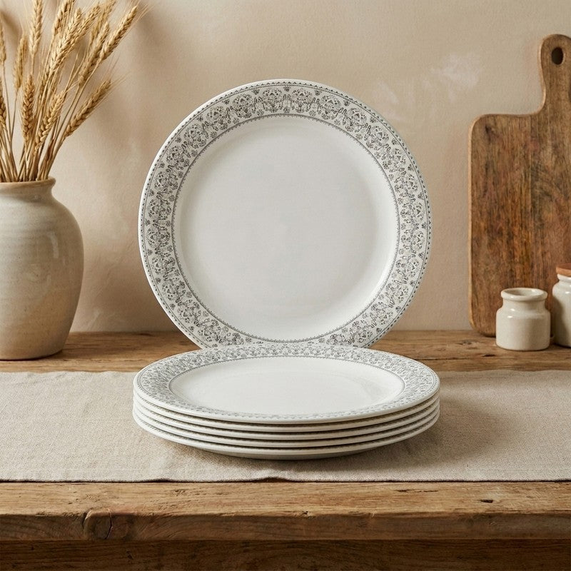 Manila Grey Melamine Quarter Plates - Set of Six