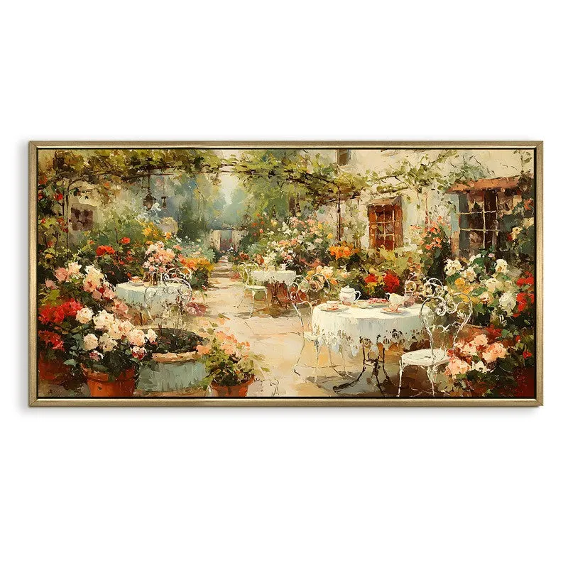 Sunlit European Patio Retreat Wall Art media 4