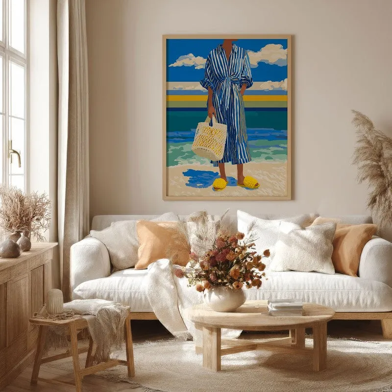 Avenel Travel Illustration Canvas Wall Painting With Brown Frame media 1