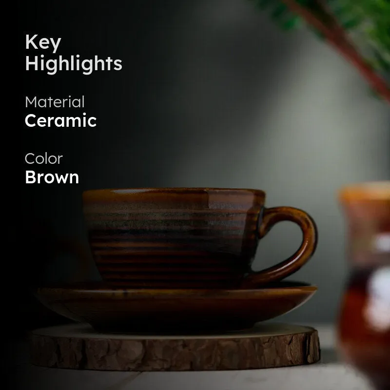 Sragen Handmade Cup & Saucer (300 ML) - Eight Piece Set media 2