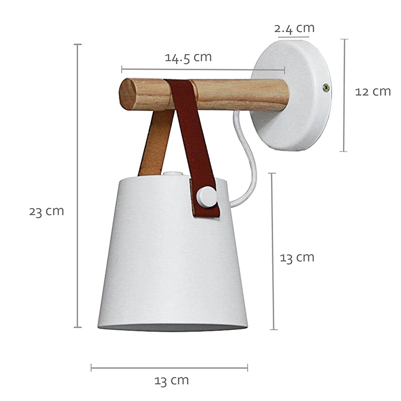 Lume Bucket Metal Wall Lamp - White media 5