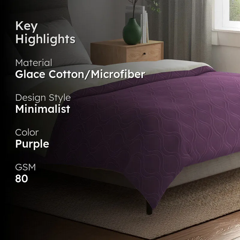 Urban Space Triad Reversible Microfiber Comforter (Plum, Pearl) - 80 GSM media 2