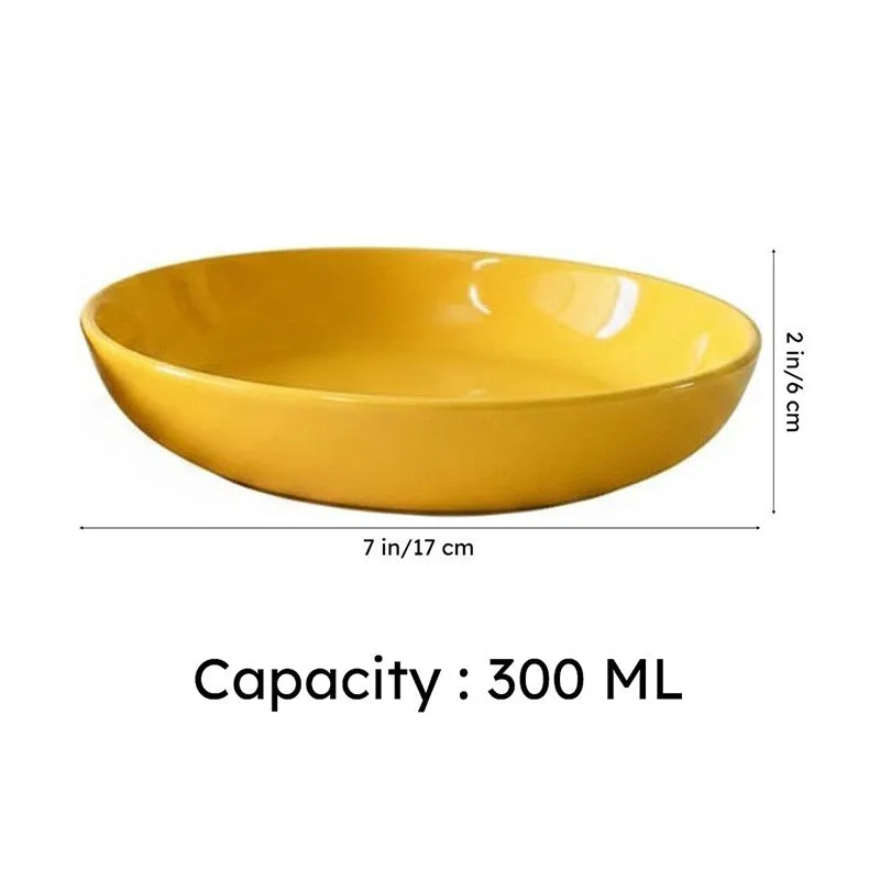 Ceramic Salad Bowls (Yellow,300 mL Each) - Set Of Two media 7