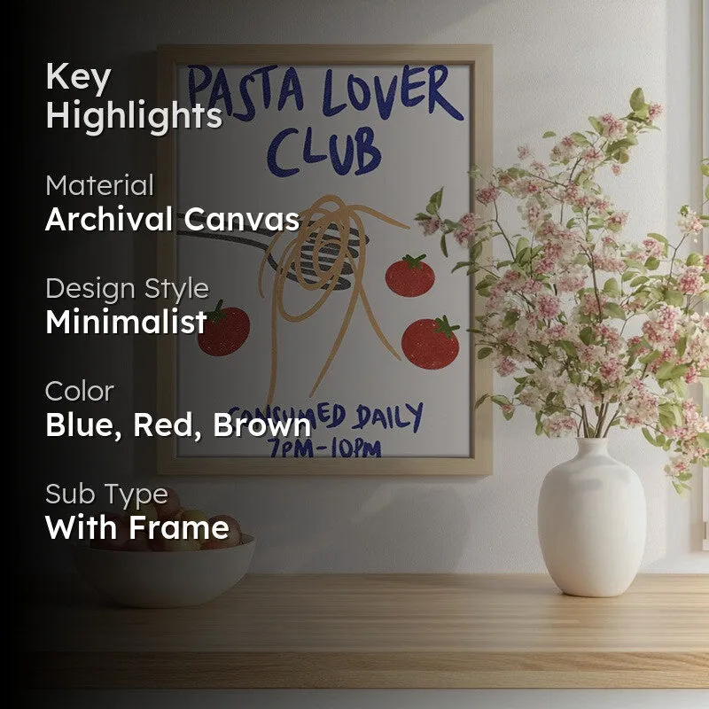 The Pasta Club Archival Canvas Wall Art - White media 2