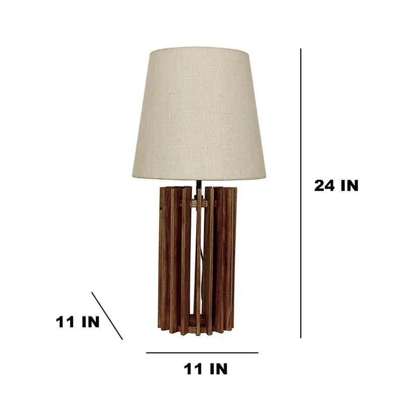 TranquilShade Wooden Table Lamp - Brown media 8