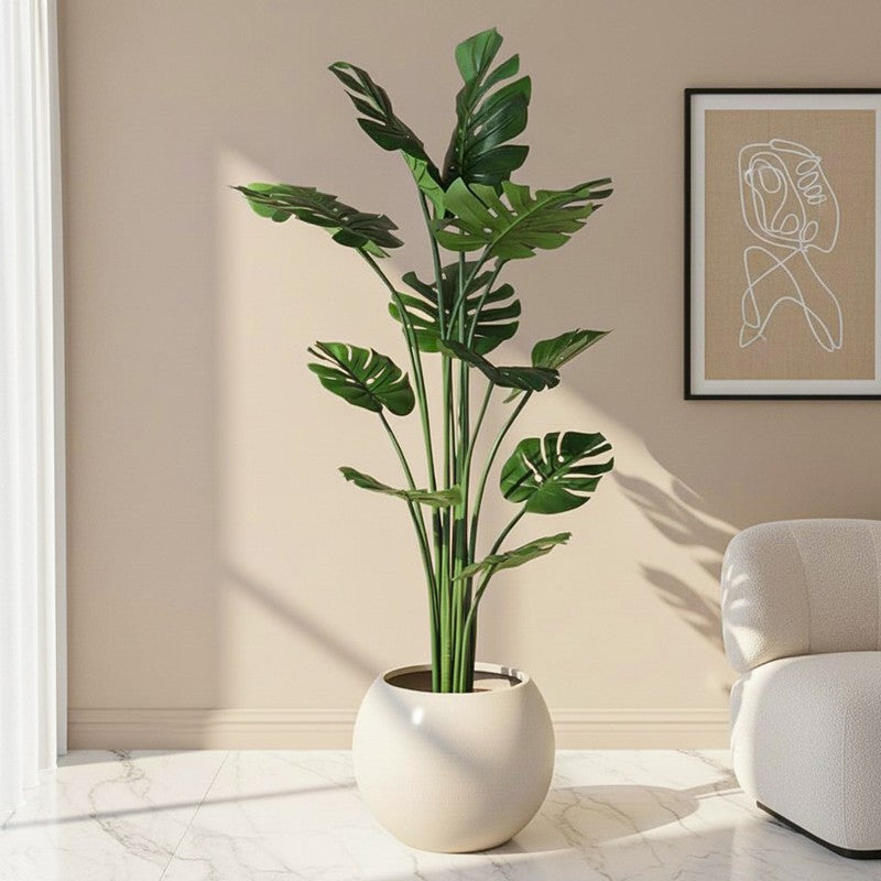 Artificial Split Philo Plant With Black Fiber Pot - 4.9 Feet
