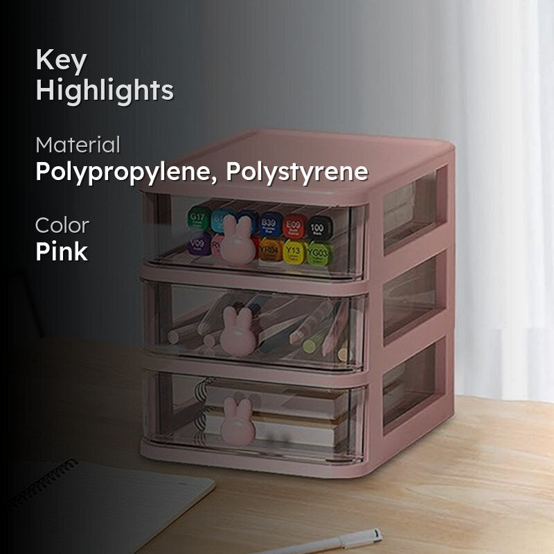Stowly Three Tier Desk Organiser - Pink media 2