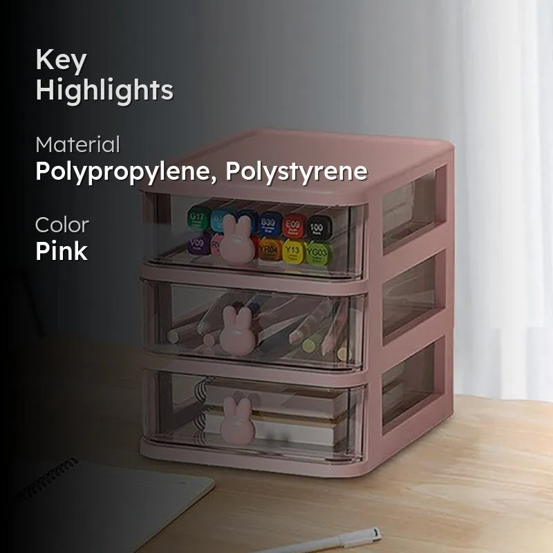 Stowly Three Tier Desk Organiser - Pink media 2