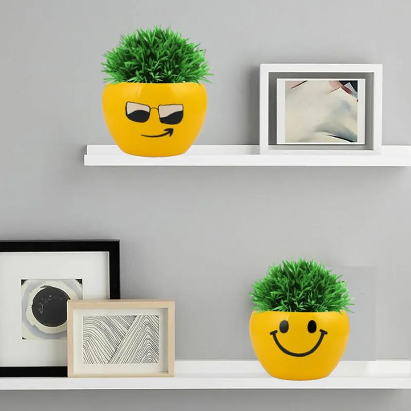 Emoji Fun III Metal Planter - Set Of Two media 6