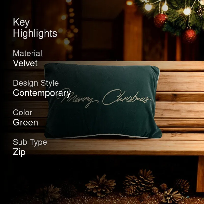 Gilded Greetings Velvet Christmas Cushion Cover - Rectangle media 2
