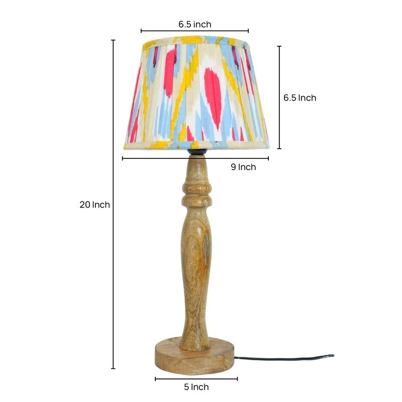 Aurora Canvas Wooden Base Cotton Table Lamp - Multicolor media 5