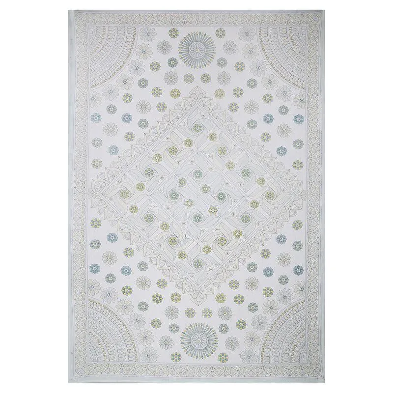 Arunima Diwan Set (Grey & Blue) - Eight Piece Set media 5