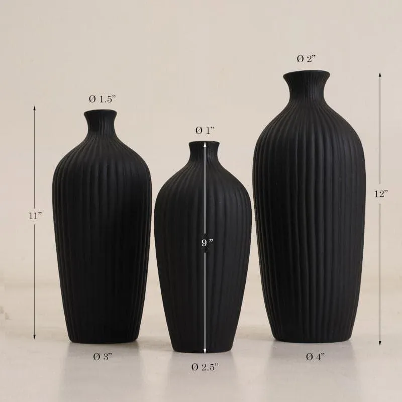 Nara Vase (Black) - Set Of Three media 4