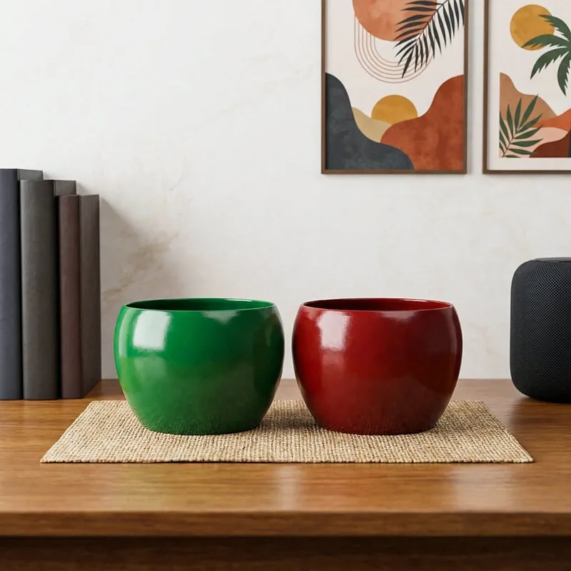 Marsha Miro Planter (Green & Red) - Set Of Two media 1