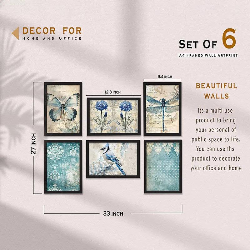 Whimsy Of Blues Wall Art - Set Of Six media 6