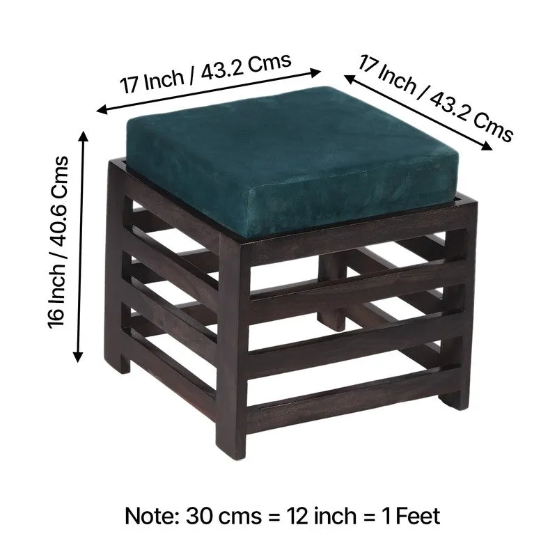 Virox Sheesham Wooden Bench with Cushions (Blue) - Four Piece Set media 11