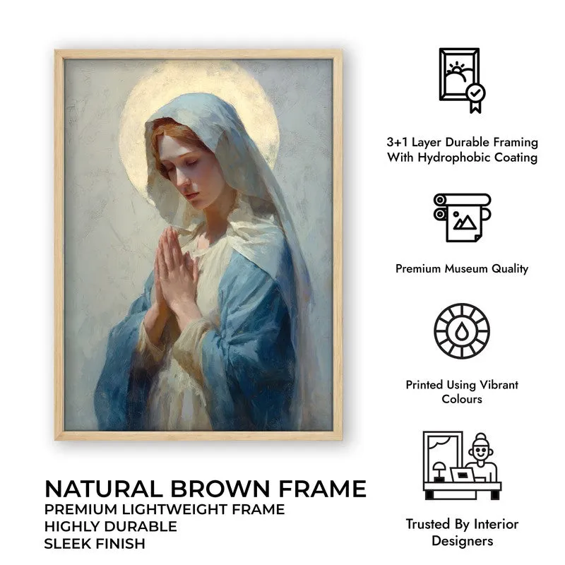 Divine Calm Archival Paper Wall Painting With Brown Frame media 7