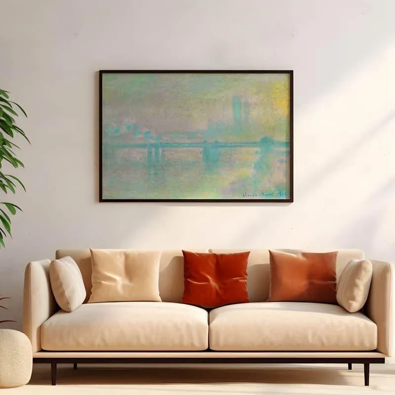 Charing Cross Bridge In London By Claude Monet - Black Frame media 1