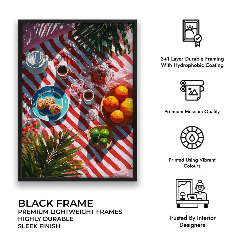 Sunny Table Canvas Wall Painting - Black Frame media 9