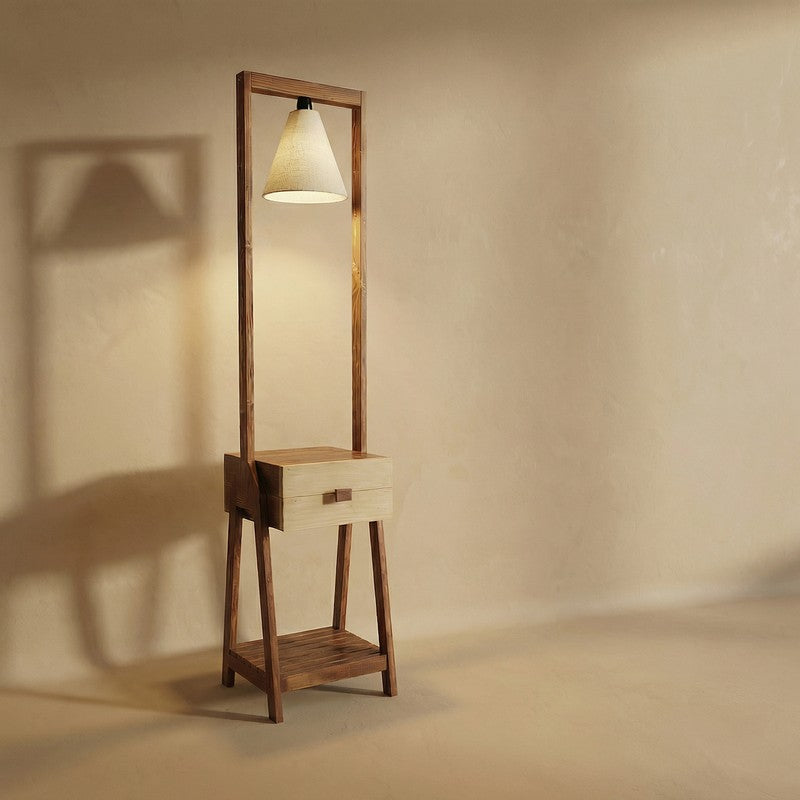 NeutralGlow Wooden Floor Lamp - Brown media 7