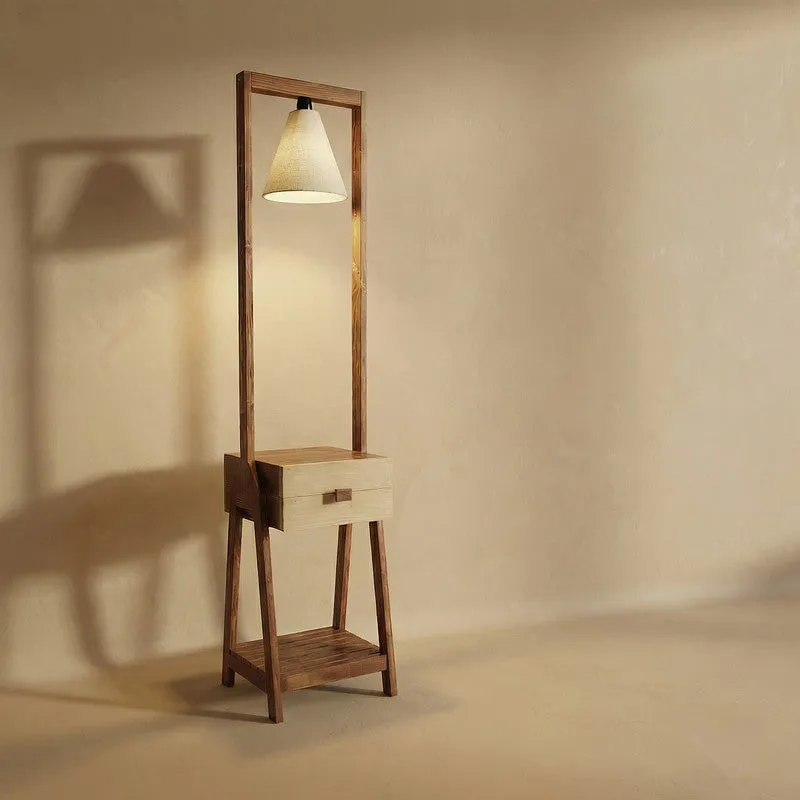 NeutralGlow Wooden Floor Lamp - Brown media 7