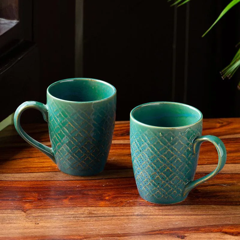 Saphine Ceramic Coffee Mug (300 mL Each) - Set of Four media 3