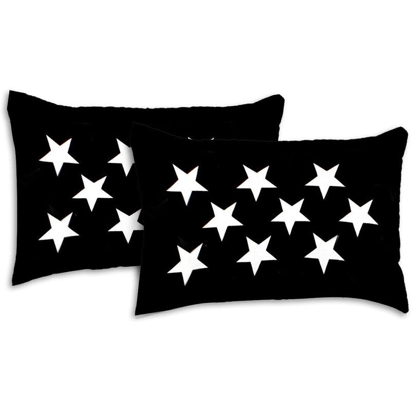 Star Night Cotton Bedsheet (Black,White) - 240 TC media 4
