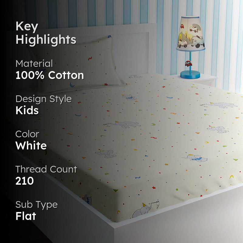 Soft Trunk Kids Cotton Bedsheet - 210 TC media 2
